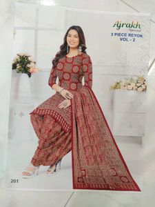 Ajrakh Special 3-Piece Rayon Suit – Material