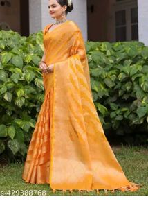 Elegant Yellow Banarasi Silk Saree