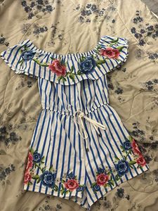 Striped Floral Romper