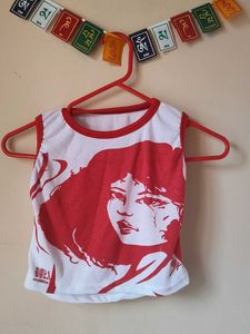 Graphic Print Crop Top