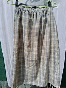 Vintage A Line Ivory Plaid Skirt