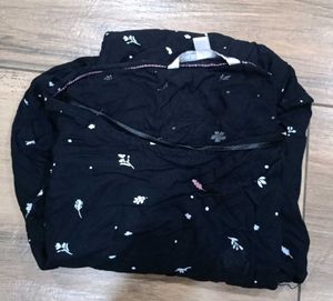 (Tom Tailor) Black Floral Print Casual Top