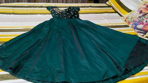 Party Wear Dark Green Silk Gown