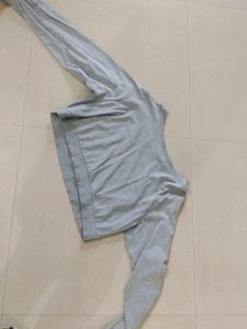 Gray Long Sleeve Top