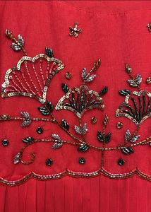 Red Embellished Kurtha - XL Size