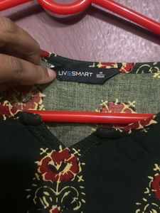 Green Floral Kurta Set