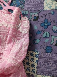 Pink Embroidered Peplum Tank