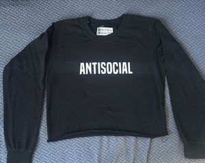 Antisocial Long Sleeve Crop Top