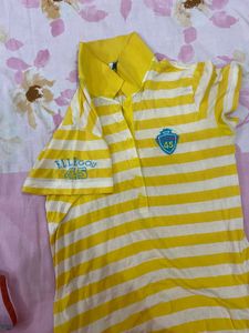 Striped Yellow Polo Top