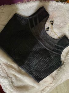 Black party wear Embellished Stone Studded Sare