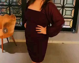 Sexy Wine Color Party Dress🌸