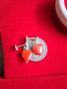 Heart Drop Earrings Silver