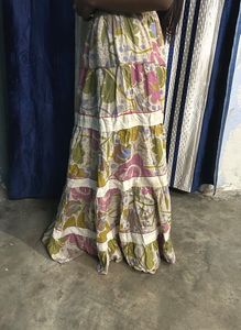 Full Flare Long Cotton Skirt