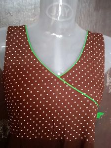 Brown Polka Dot Maxi Dress