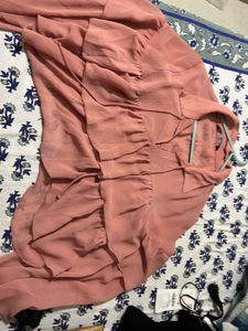 Zara Ruffle Marsala Top