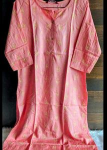 Peach Printed Kurta
