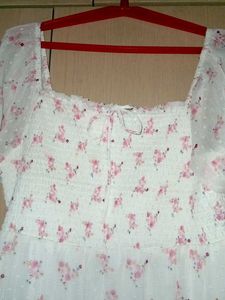 Preppy White Floral Dress