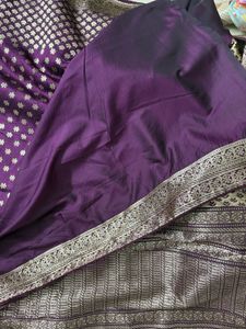 Fresh Beautiful Purple Coloured Banarasi Silk Sare