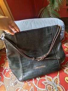 Lino Perros Faux Croc Shoulder Bag