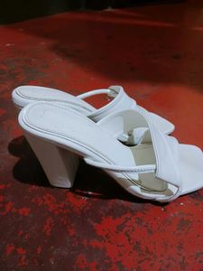 White Heeled Sandals - Size 34
