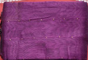 Purple &amp; Gold Striped Sari