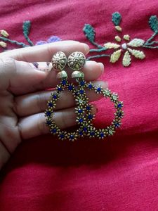 Blue Floral Drop Earrings