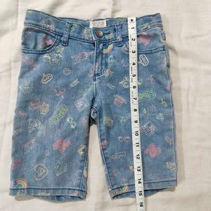 Cute Printed Denim Shorts