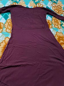 Maroon Printed Casual Dress