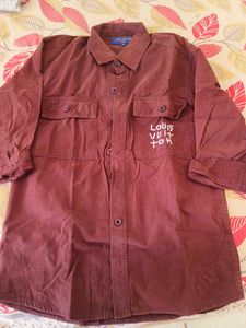 Louis Vuitton Maroon Button Up