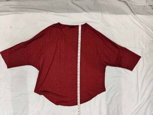 Red Dolman Sleeve Top