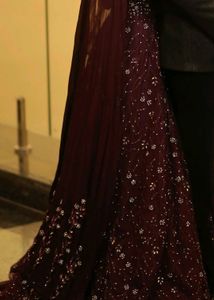 Elegant wine bridal gown