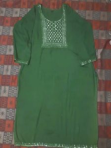 Green Embellished Kurta