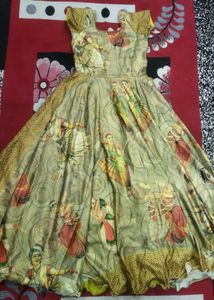 Gold Printed Dress