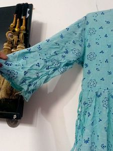 Blue Floral Print Dress