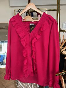 Pink Elegant Ruffled Blouse