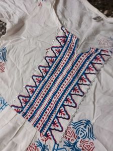 White Printed Cotton Pajama Set