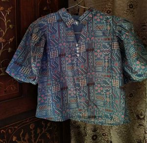 Blue Blouson Top