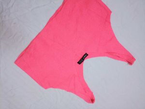 Bright Pink Ribbed Knit Top