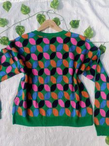 Y2k Colorful Pattern Pullover 💚