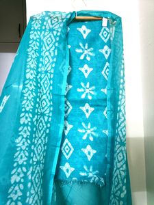 Cotton Material Unstitched Laced Suit Length