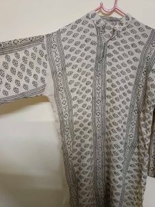 Cream Color Knee Length Kurta