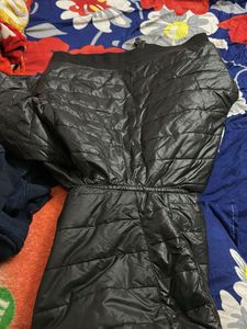 Black Quilted Hooded Jacket
