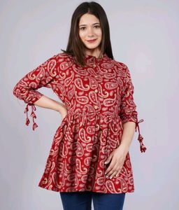 JAYRA TEXTILE Casual Printed Women Maroon Top