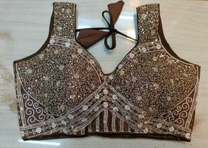 Brown Sequins Blouse