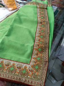 Green Embroidered Saree