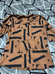 Patterned Brown Shirt