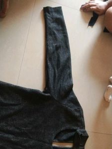 Stylish Grey Cut-Out Top