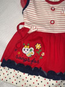 Cute Red &amp; White Baby Dress