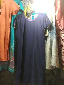 Navy Blue Embroidered Dress
