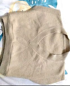 Cream Knit Sweater Vest